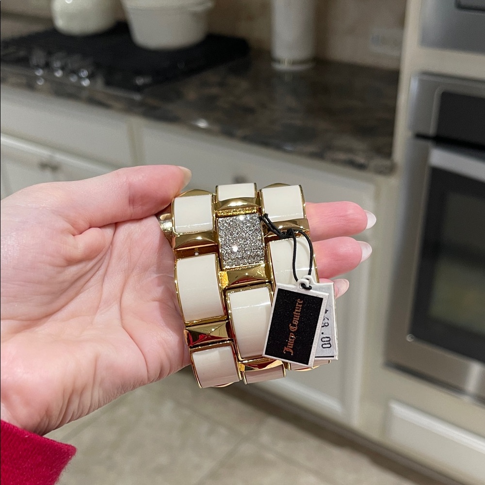 Juicy Couture Gold and White Chunky Bracelet